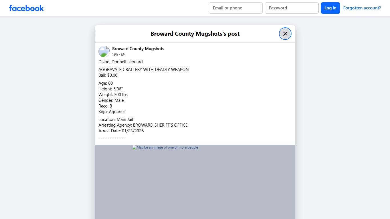 Dixon, Donnell Leonard... - Broward County Mugshots Facebook